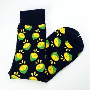 Funky Lizard socks Black Cotton blend Lime Pattern
